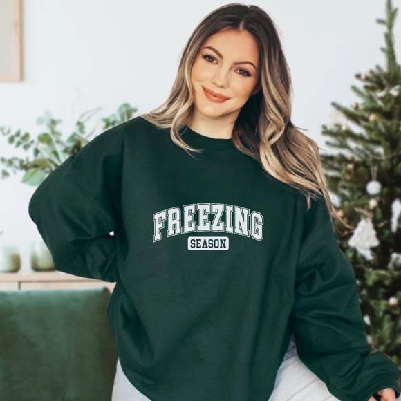 Freezing Season Red Long Sleeve Unisex Crewneck Sweatshirt - Picture 3 of 9